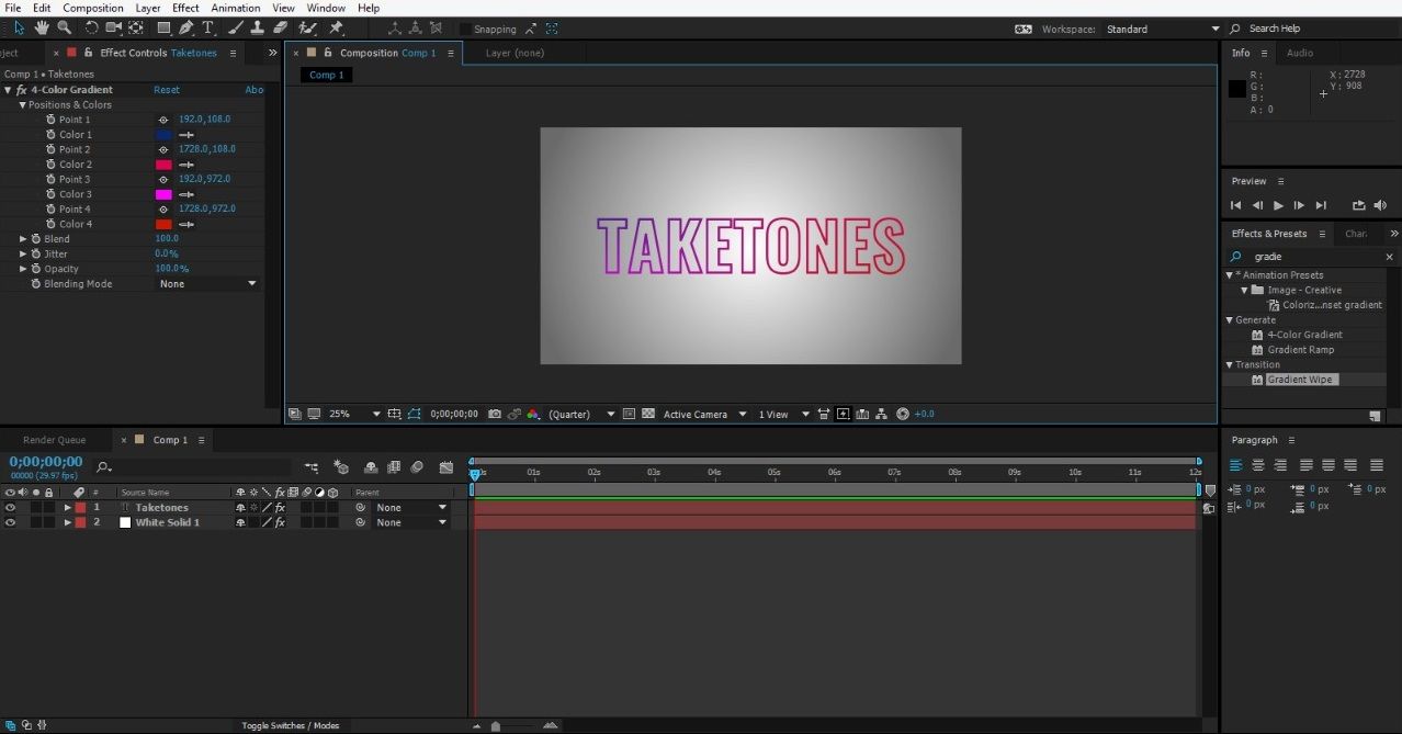 Animating the text in After Effects