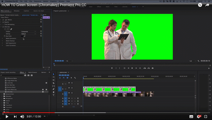 Replacing the green background in Premiere Pro